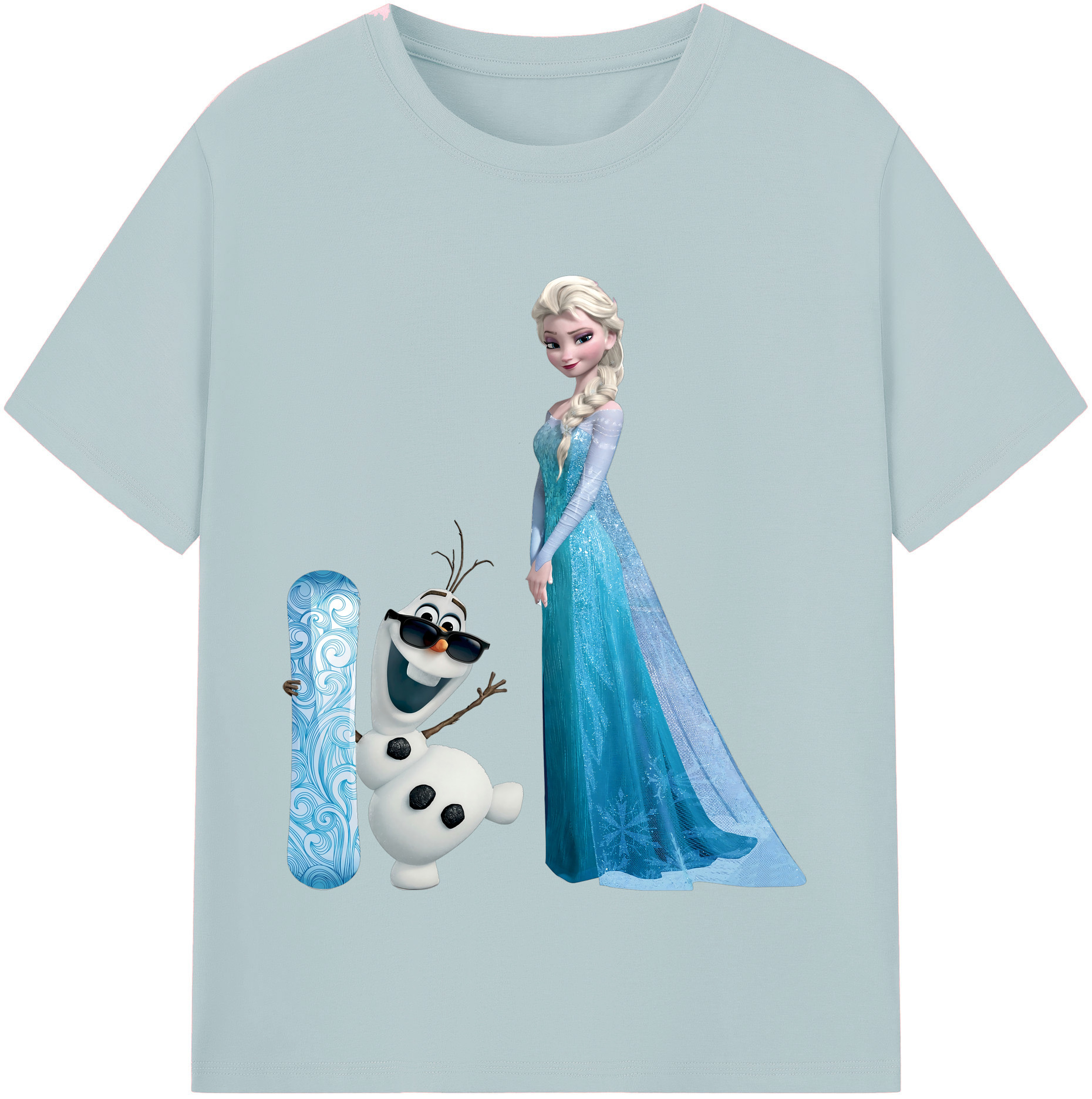 （画像用） アナと雪の女王 アンナ エルサ Frozen Anna Elsa 綿100％半袖Tシャツ（フロントプリント）